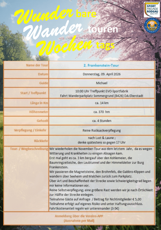 Ausschreibung Frankenstein-Tour Wochentags